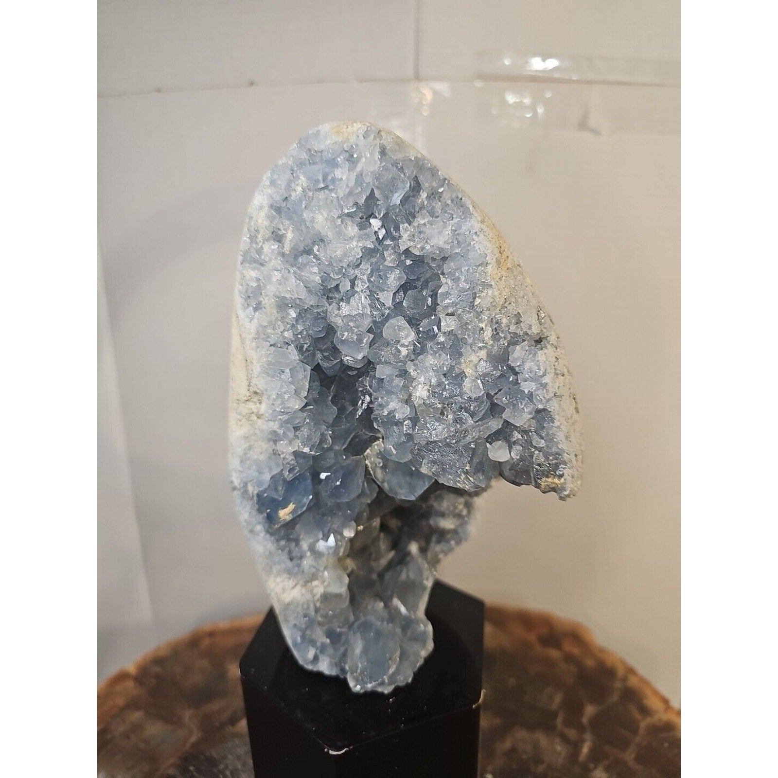 4.90lbs Natural Baby Blue Celestite Quartz Crystal Geode Cluster Points Brazil