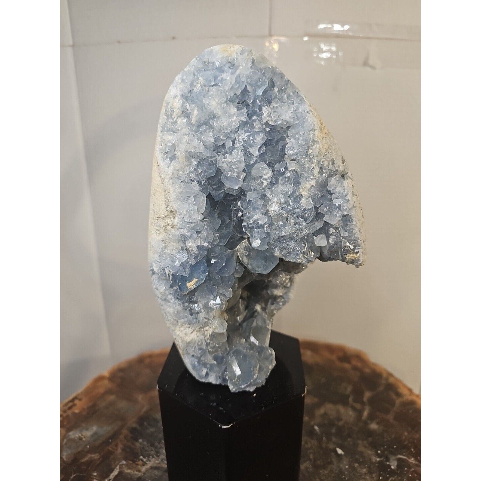 4.90lbs Natural Baby Blue Celestite Quartz Crystal Geode Cluster Points Brazil