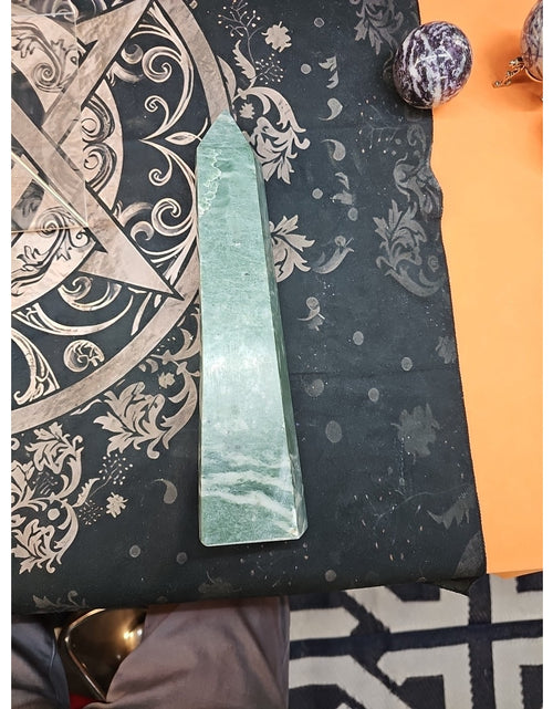 Load image into Gallery viewer, 4.69lbs 12in Tall Green Jasper Crystal Point Tower Healing
