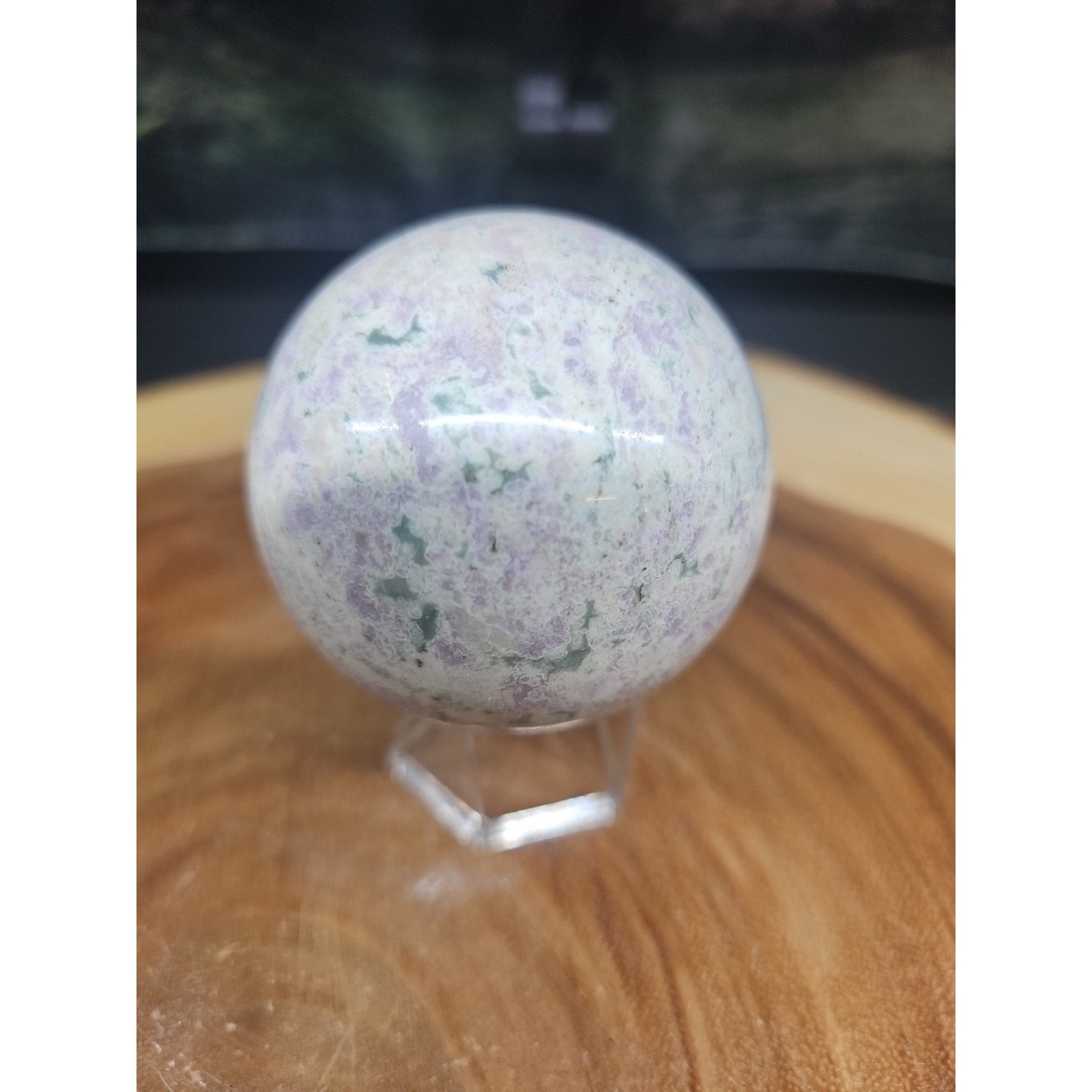Natural Quartz Crystal Jasper Sphere Ball Polished 63mm &stand