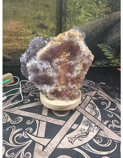 Load image into Gallery viewer, 11.9LB Natural fluorite quartz crystal Cluster specimen W/led Back Light Stand
