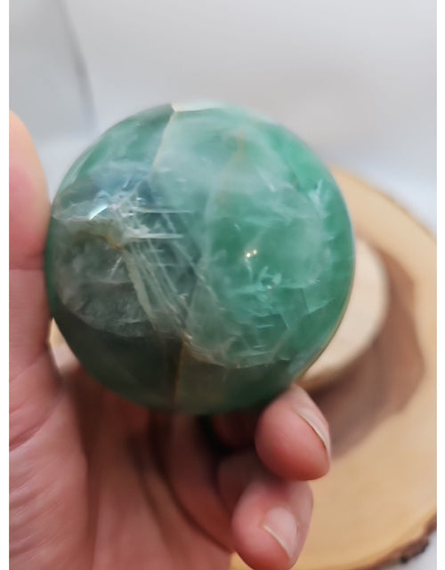 Load image into Gallery viewer, 1.59lb Natural Rainbow Fluorite Quartz Crystal Sphere Ball Polished
