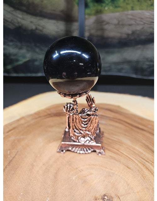 Load image into Gallery viewer, Black Obsidian Quartz Sphere 50mm W/Stand
