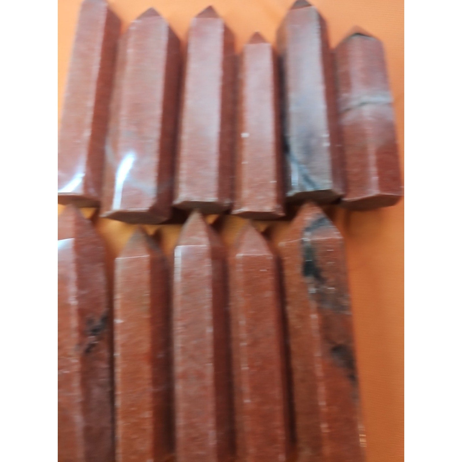 5pcs Avg .65 Natural Rhodonite Quartz Crystal Brazil