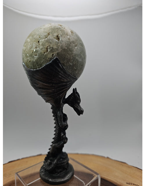 Load image into Gallery viewer, 1lb 70mm Green Quartz W/Dragon Stand
