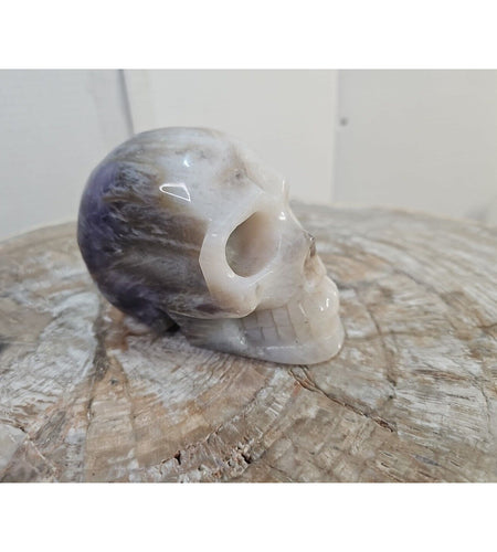 2.2LB Natural Amethyst Hand carved Skull Quartz Crystal Spiritual Jewel