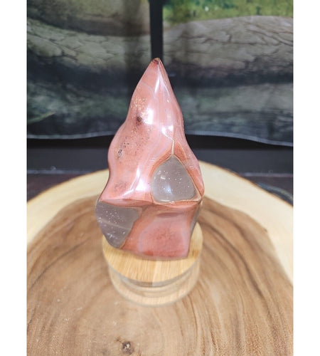 1.25LB 1Pcs Natural Polychrome Ocean Jasper Crystal Flame Point Carved Healing