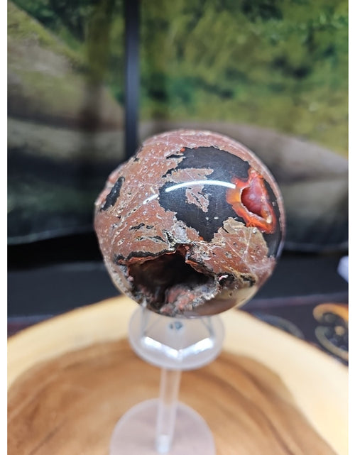 Load image into Gallery viewer, 1.17LB Natural Vesuvianite Agate Carnelian Crystal Geode Sphere Ball Healing
