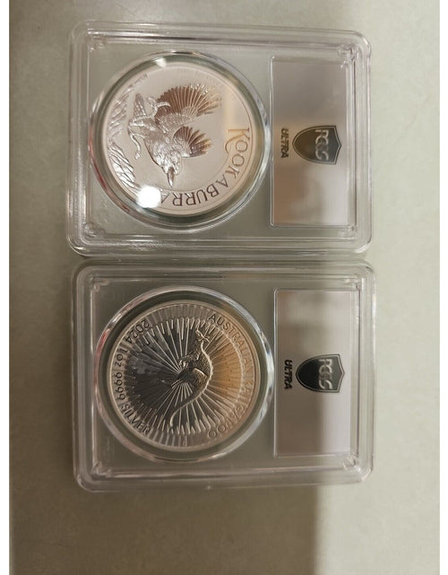 Load image into Gallery viewer, Ultra Breaks 2 coins Kookaburra &amp; Kangaroo MS70 9999 SILVER Pair
