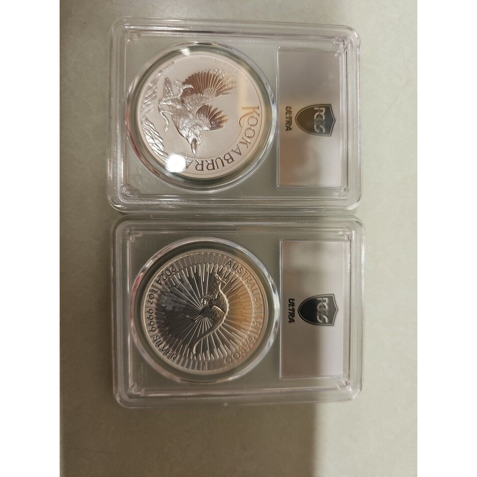 Ultra Breaks 2 coins Kookaburra & Kangaroo MS70 9999 SILVER Pair