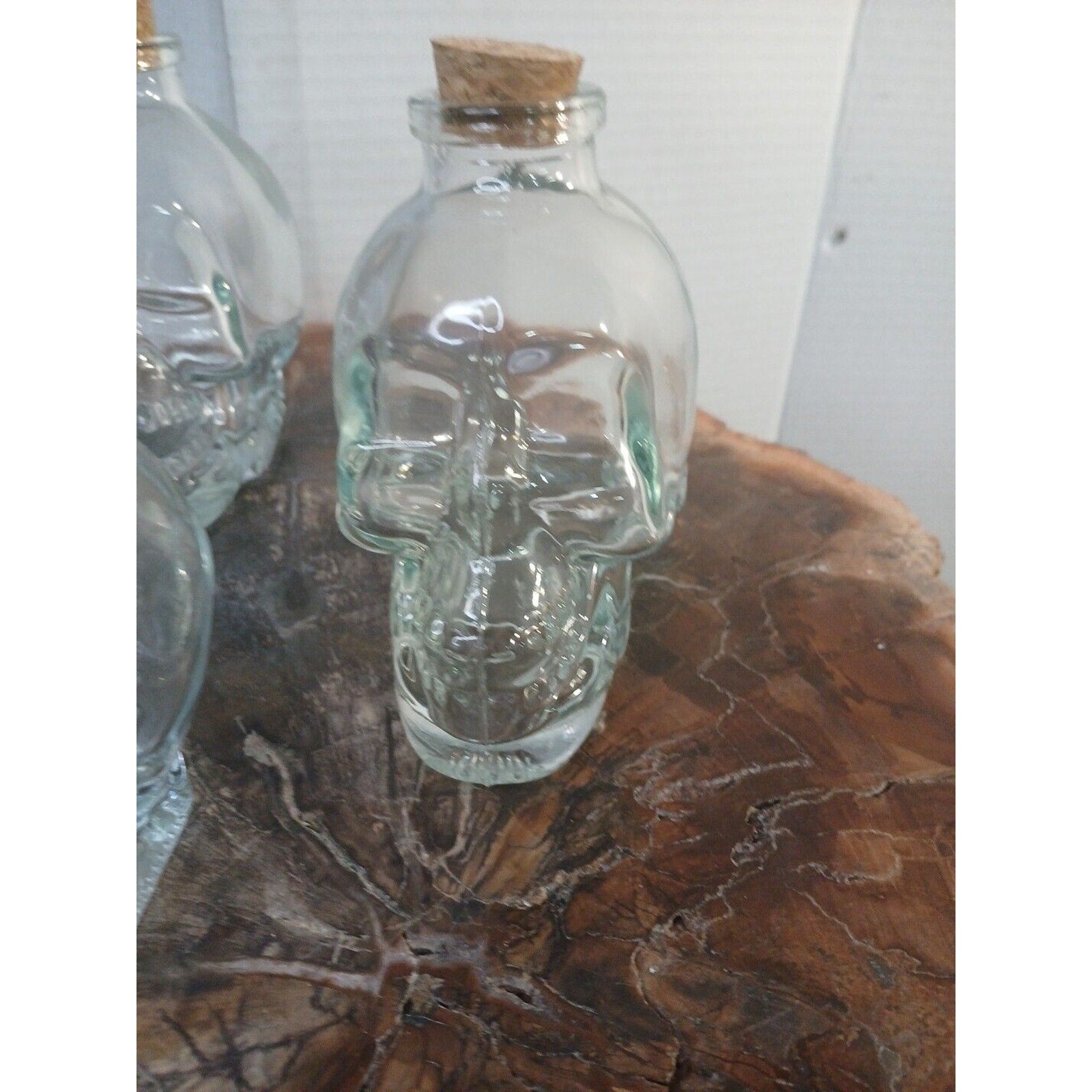 4pcs Skull Decanter Leadfree Glass Skull Prop Bottle With Cork Stopper