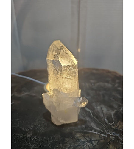 272g White Quartz Crystal Cluster W/ Led Light