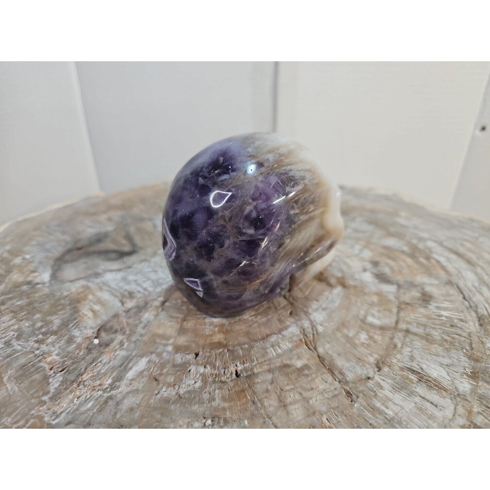 2.2LB Natural Amethyst Hand carved Skull Quartz Crystal Spiritual Jewel