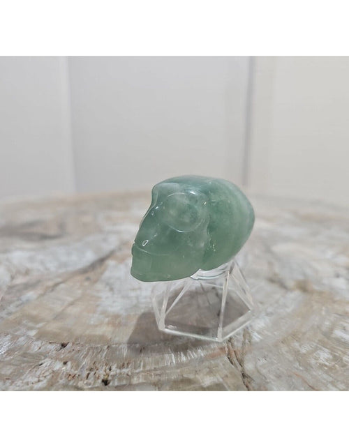 Load image into Gallery viewer, Natural fluorite skull quartz hand carved crystal skull healing. 80grams
