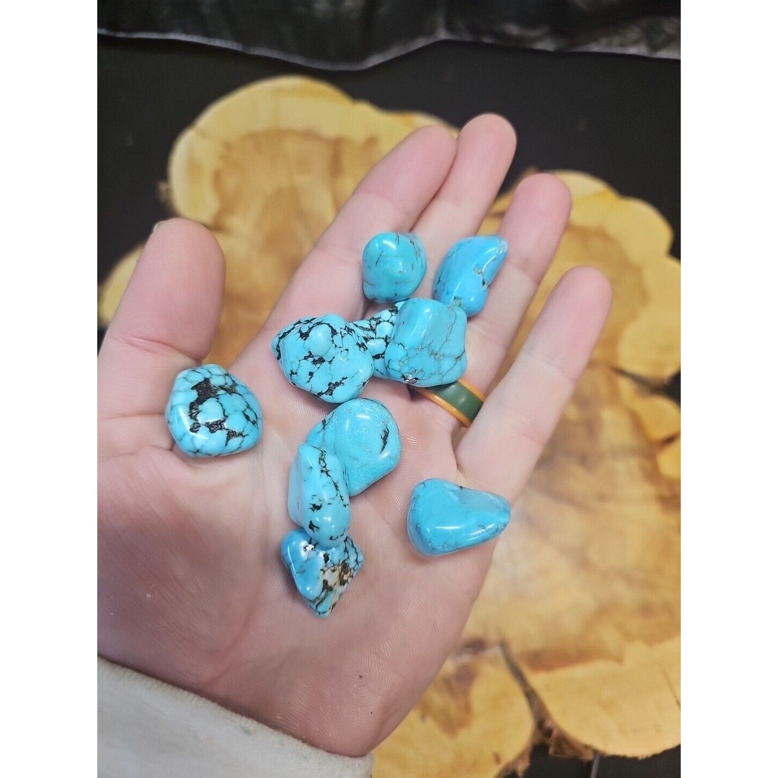 Turquoise Raw Polished Stone 76g-85g 10 Pcs