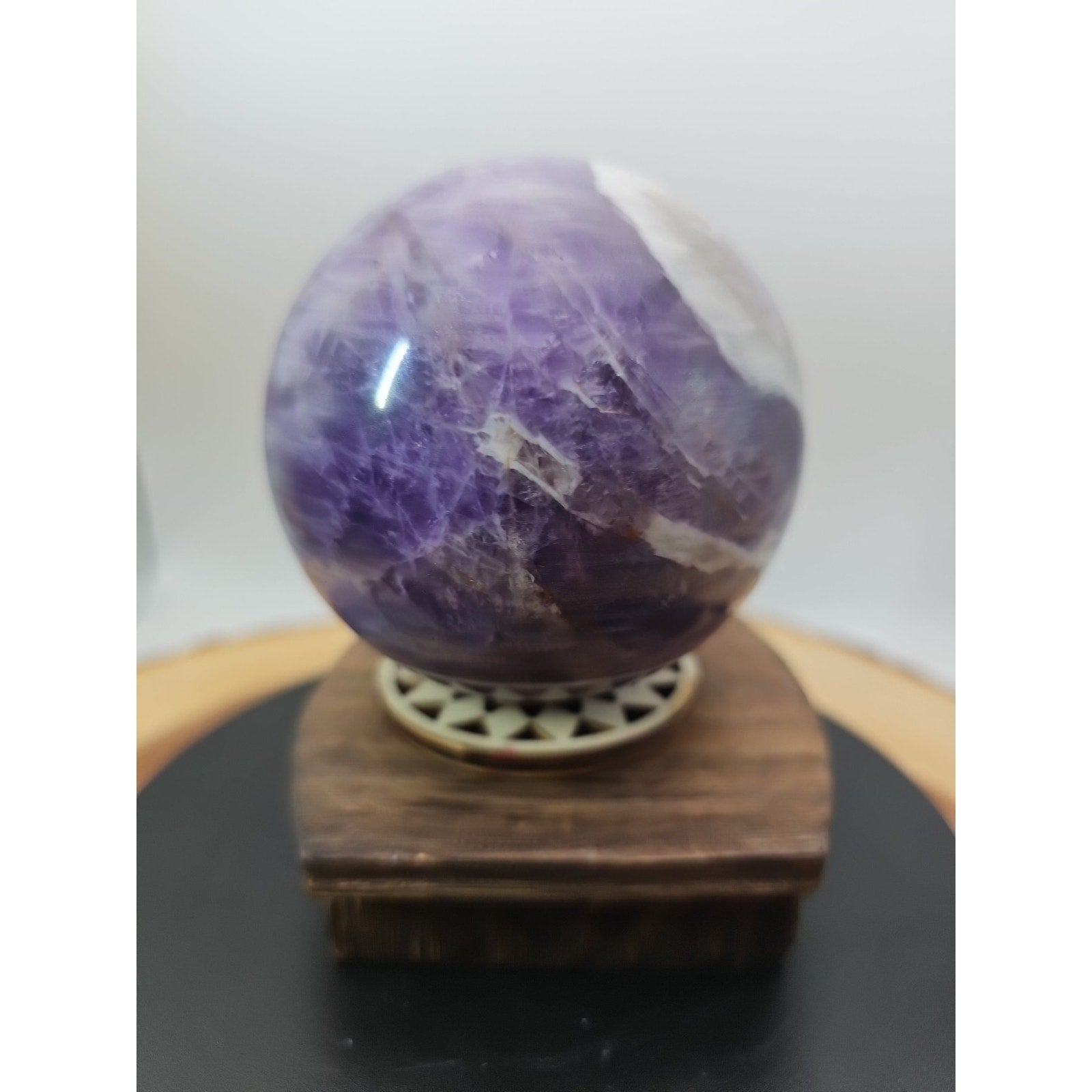 1.27LB Natural Dream Amethyst Quartz Crystal Sphere Ball Healing