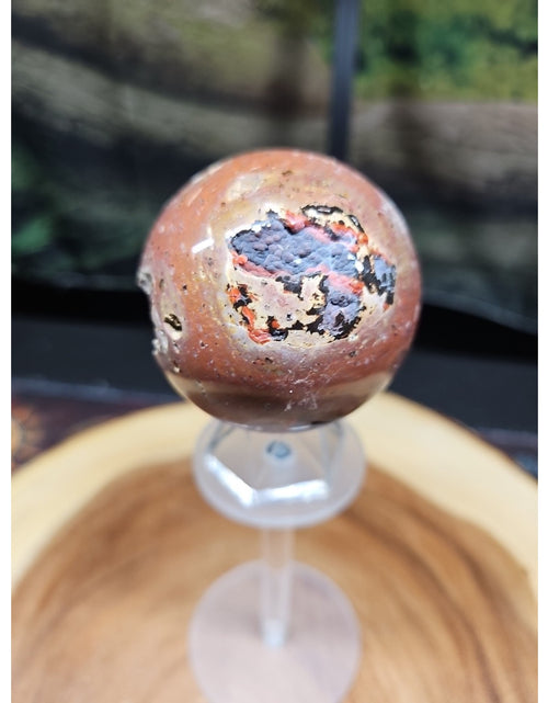 Load image into Gallery viewer, .68LB Natural Vesuvianite Agate Carnelian Crystal Geode Sphere Ball Healing
