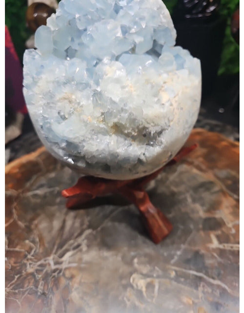 Load image into Gallery viewer, 10.45LB Natural Beautiful Blue Celestite Crystal Geode W/ Stand
