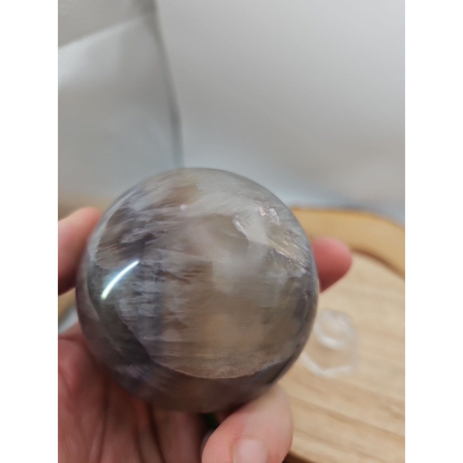 1.30lb Natural Rainbow Fluorite Quartz Crystal Sphere Ball Polished