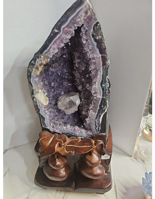 Load image into Gallery viewer, 31.42LBNatural amethyst geode quartz cluster crystal specimen healing +stand
