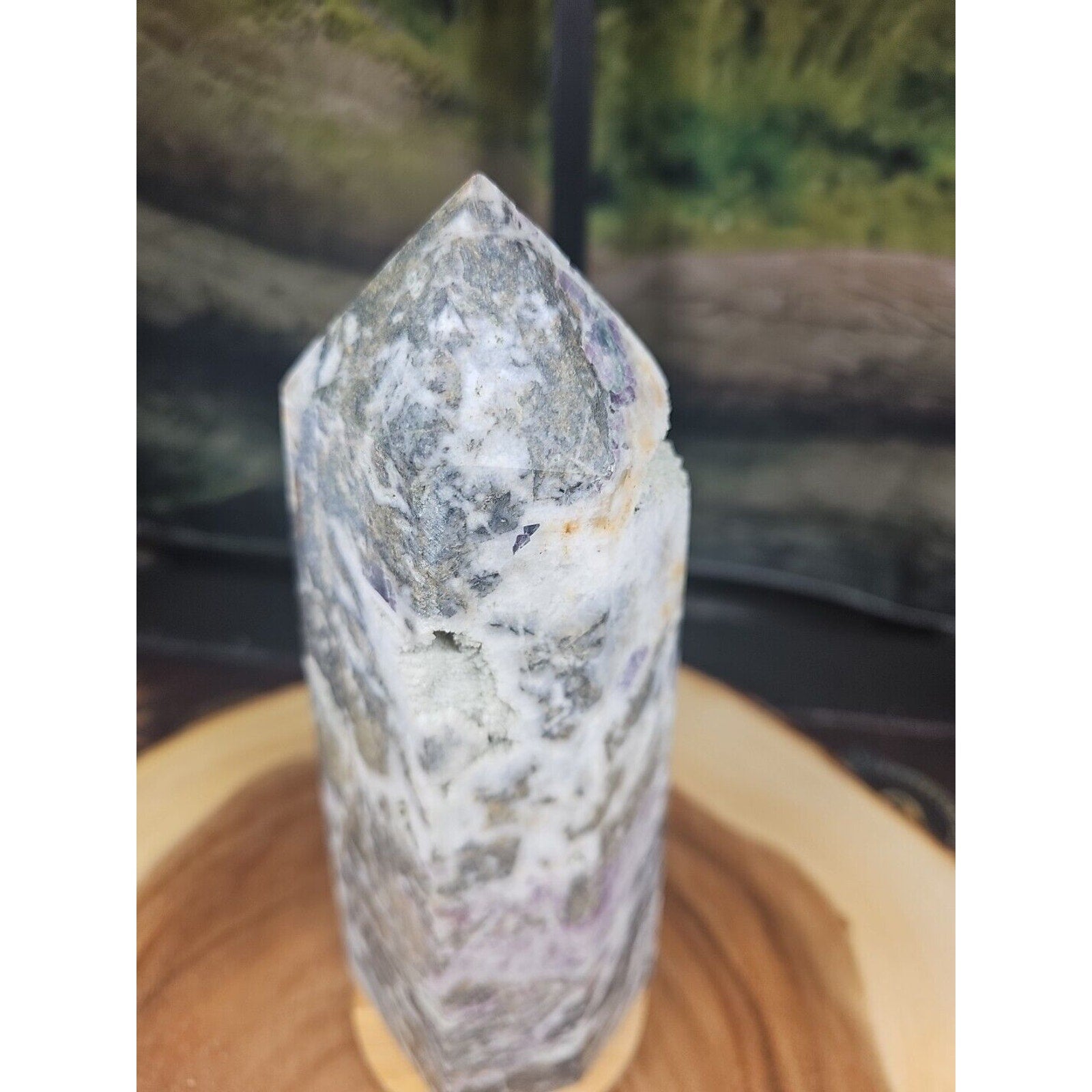 3.41LB 1Pcs Natural Rainbow Fluorite Quartz Crystal Point Tower Polished Healing