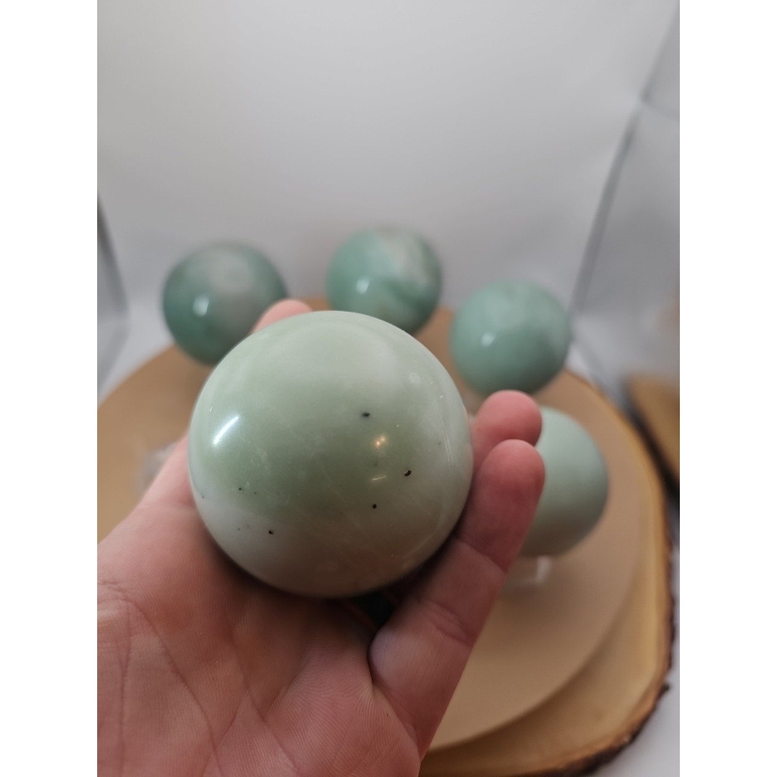 5.26LB 6Pcs A Set Of Natural Quartz Crystal Jasper Sphere Ball Polished Healing
