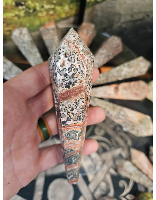 Load image into Gallery viewer, Natural Leopard Skin Jasper Crystal Scepter .30+ Avg 1 Each
