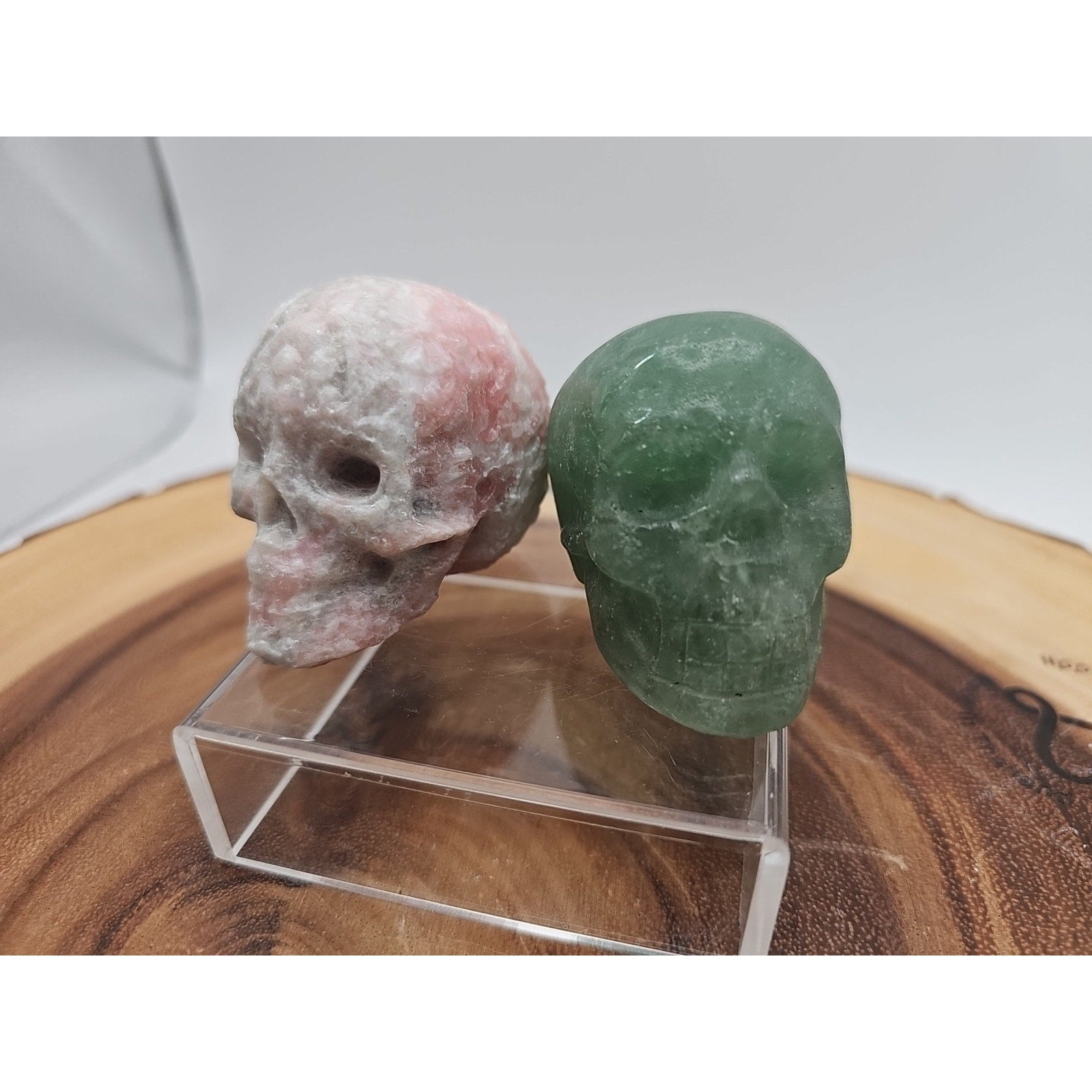 Pink Opal &Fluorite Skulls. .60lb 49mm