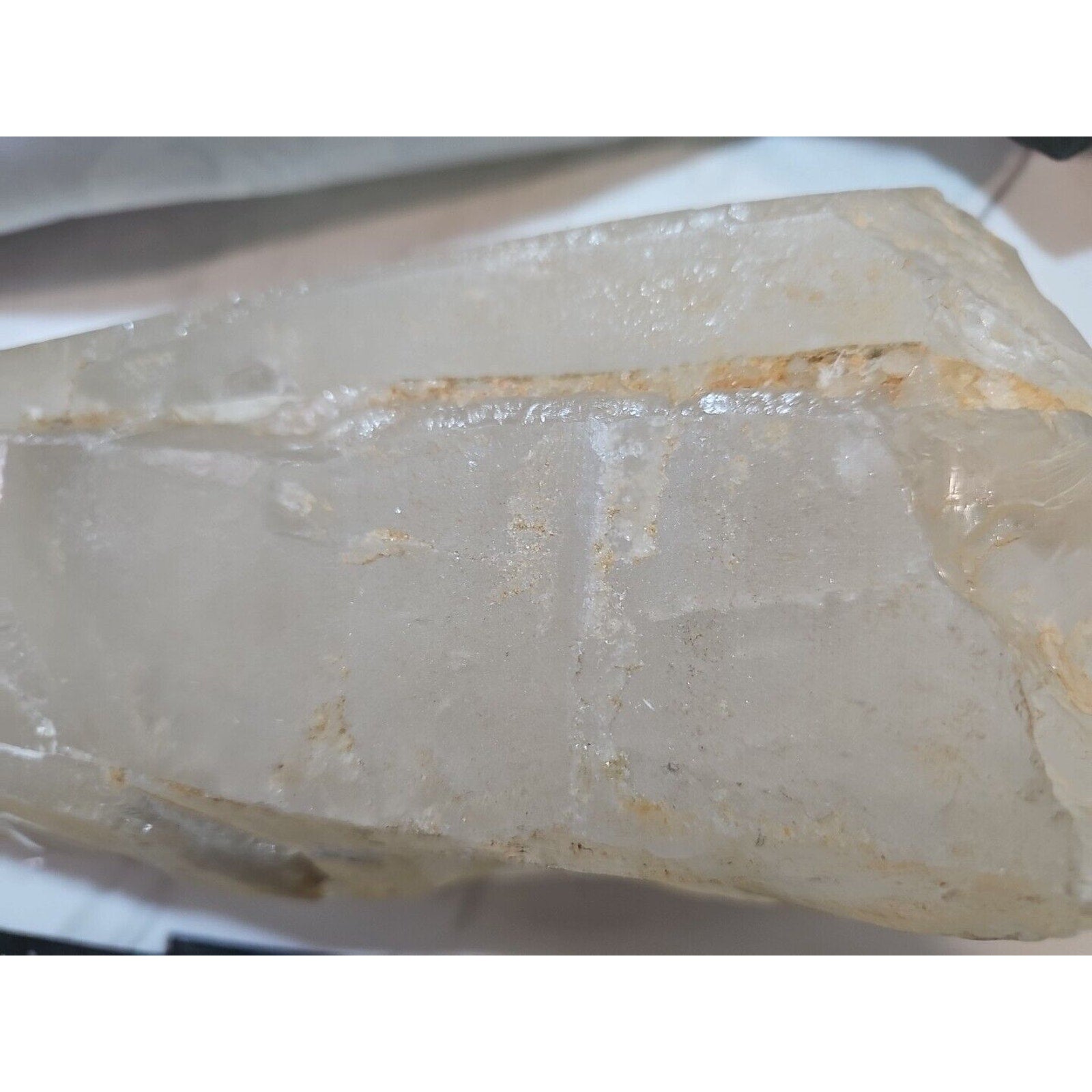 8.7LB 12.9“ Natural Raw Clear White Quartz Crystal Point Rough Stone Rock Brazil