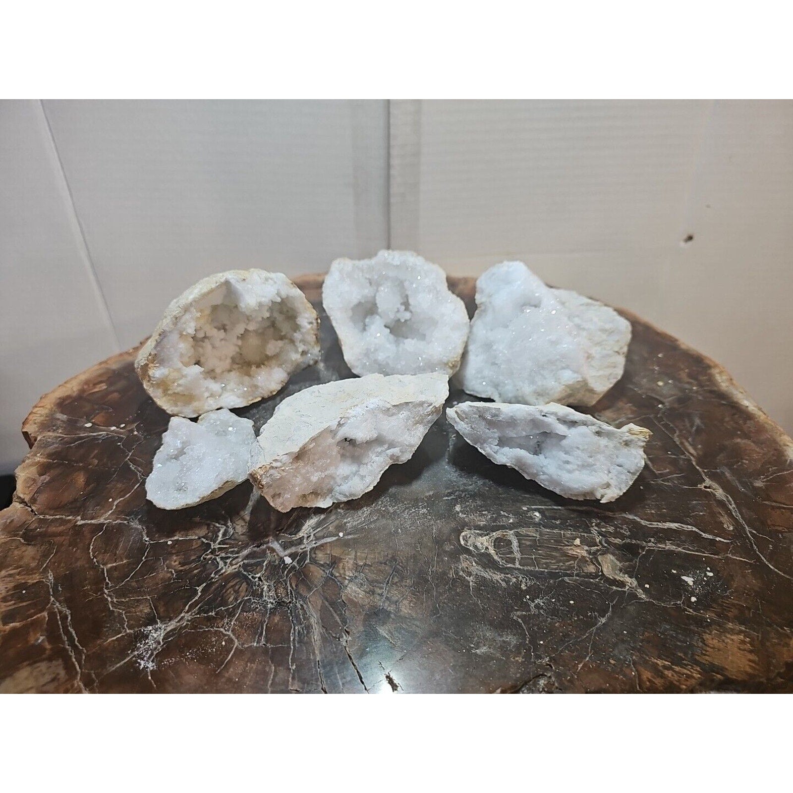 6pcs 2.72lbs Lot Geode Crystal Moroccan Quartz