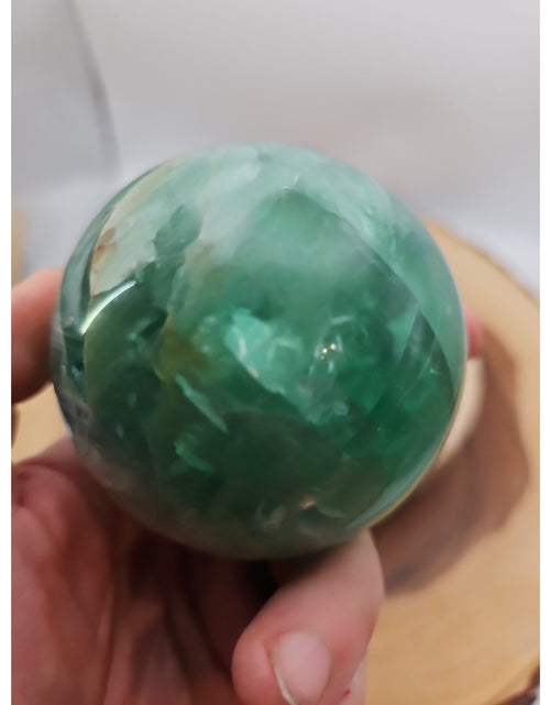 Load image into Gallery viewer, 1.59lb Natural Rainbow Fluorite Quartz Crystal Sphere Ball Polished
