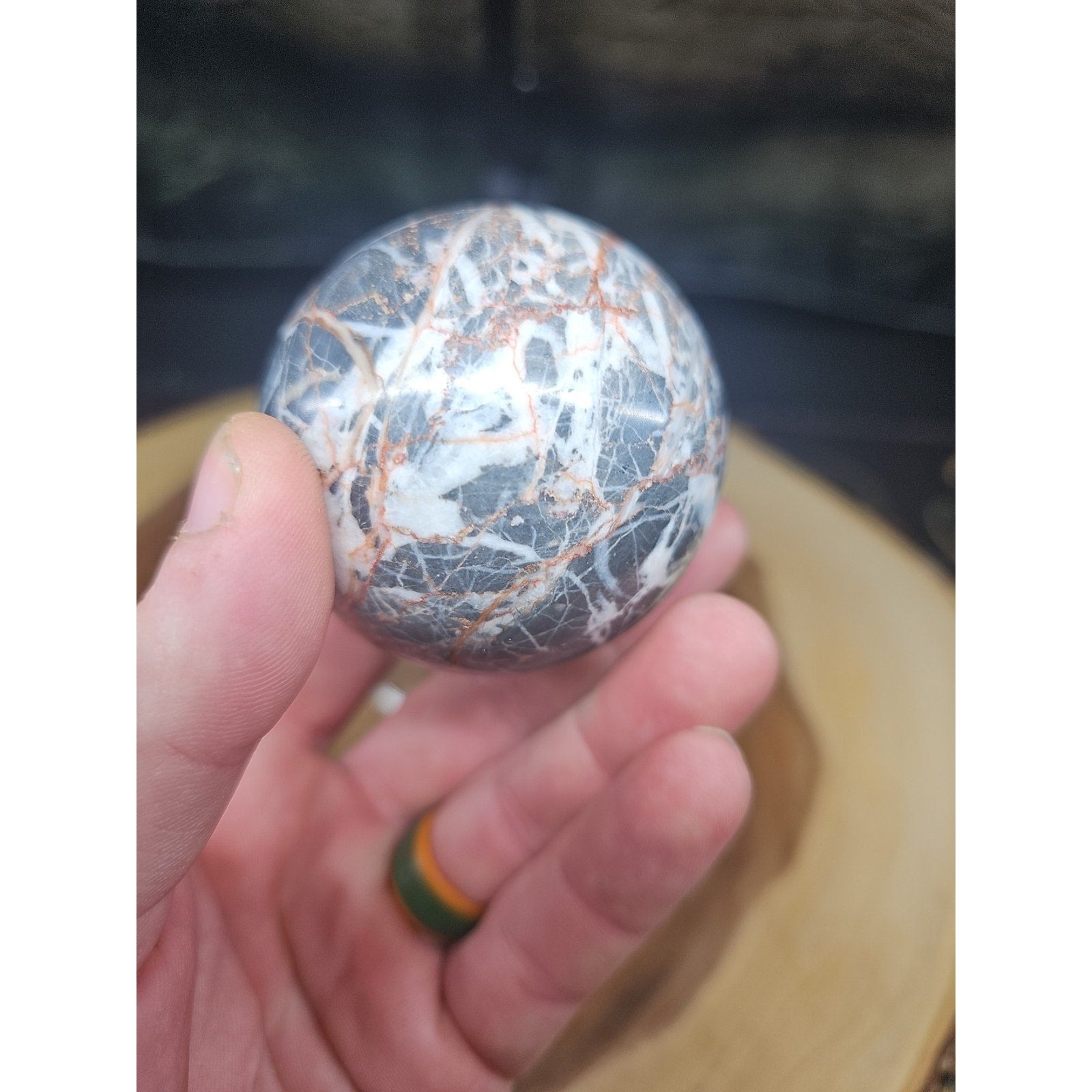 Natural Quartz Crystal Jasper Sphere Ball Polished 50-60mm &stand