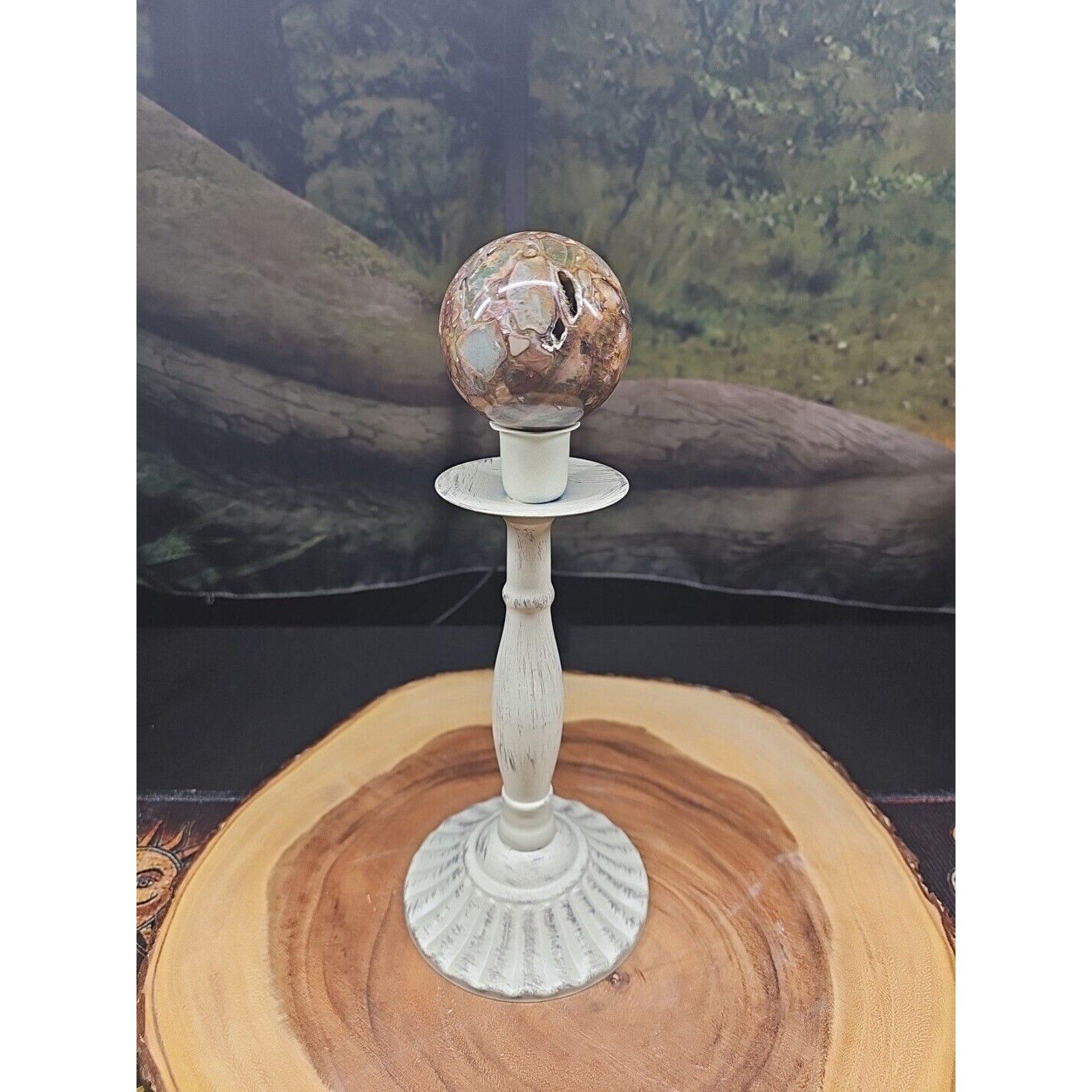 Ocean Jasper Agate Sphere 64mm W/Stand