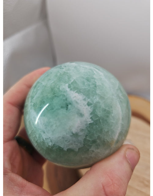 Load image into Gallery viewer, 1.43lb Natural Rainbow Fluorite Quartz Crystal Sphere Ball Polished
