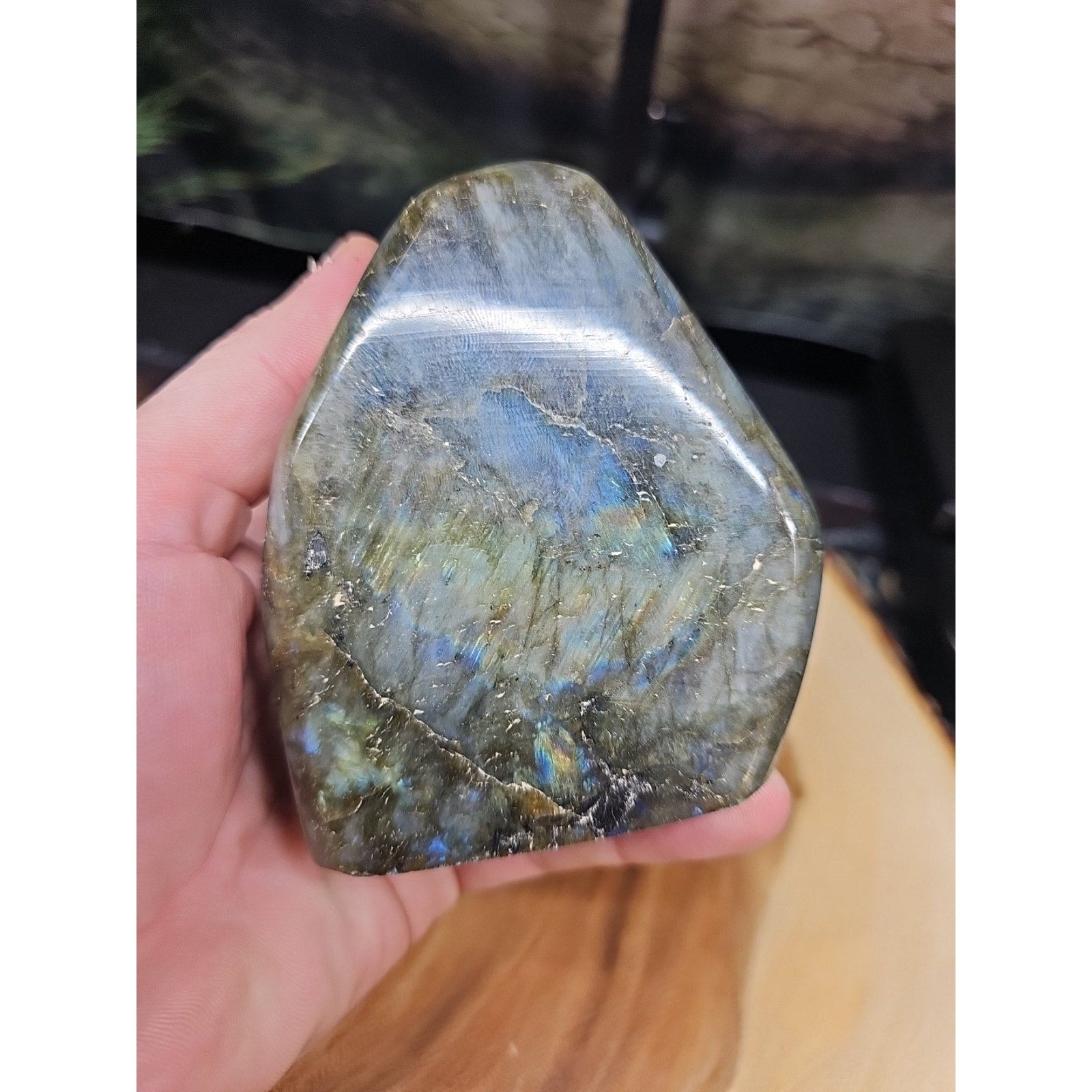 1.48LB 1Pcs Natural Rainbow Labradorite Crystal Spectrolite Stone