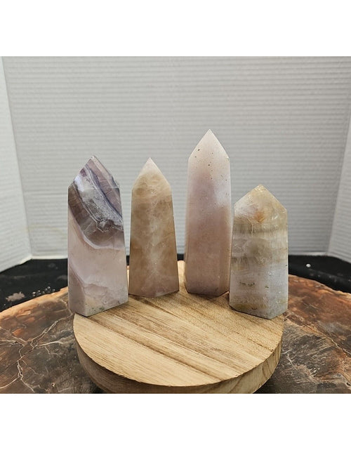 Load image into Gallery viewer, 4Pcs Natural Rainbow Fluorite Quartz Crystal Point Tower Polished Healing
