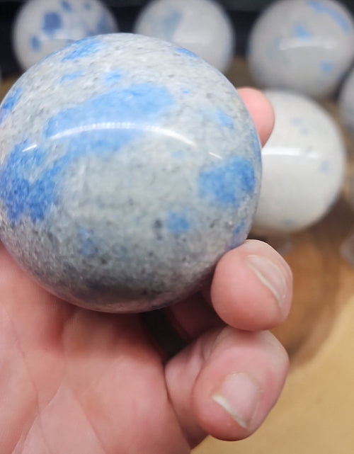 Load image into Gallery viewer, Lazurite Crystal Quartz sphere
