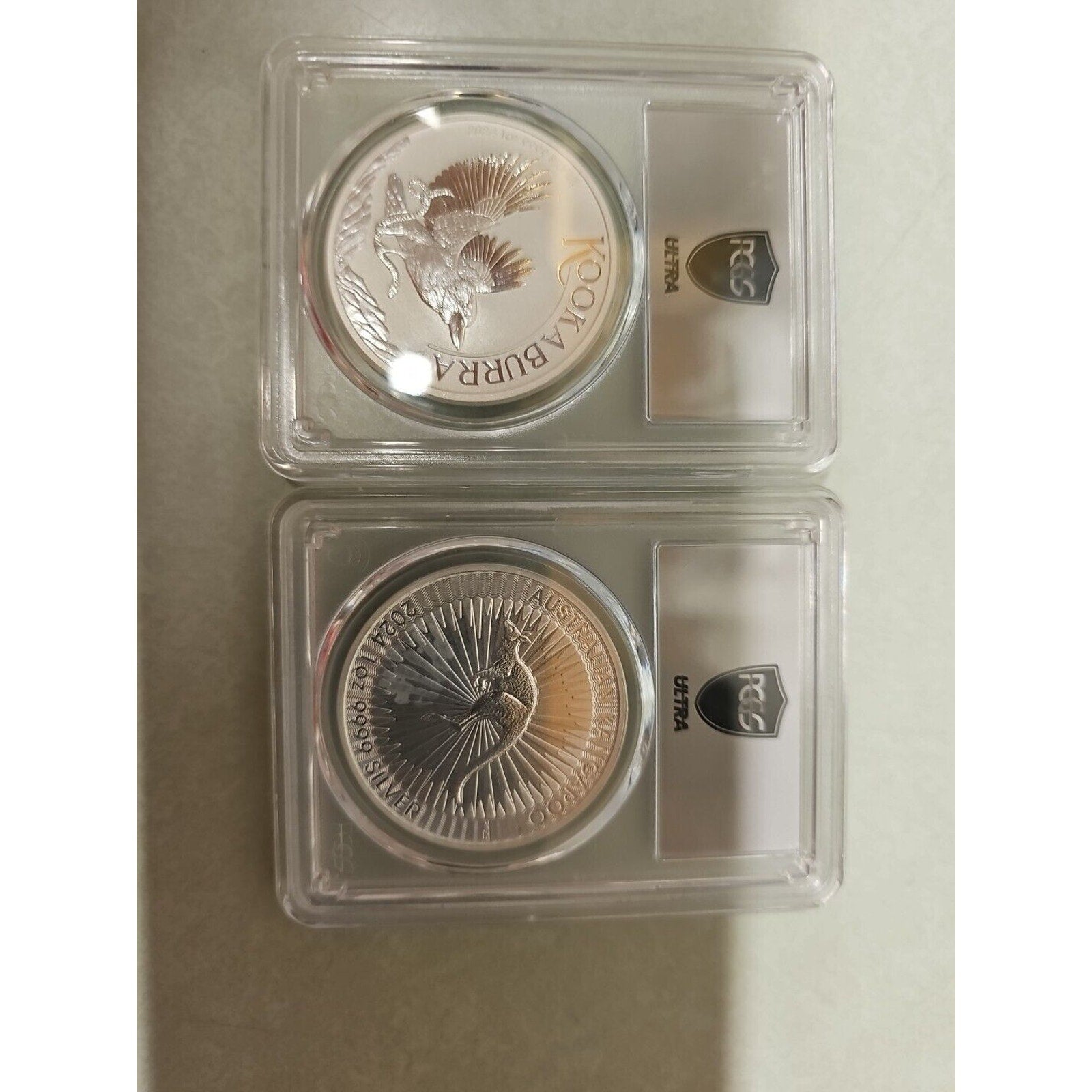 Ultra Breaks 2 coins Kookaburra & Kangaroo MS70 9999 SILVER Pair