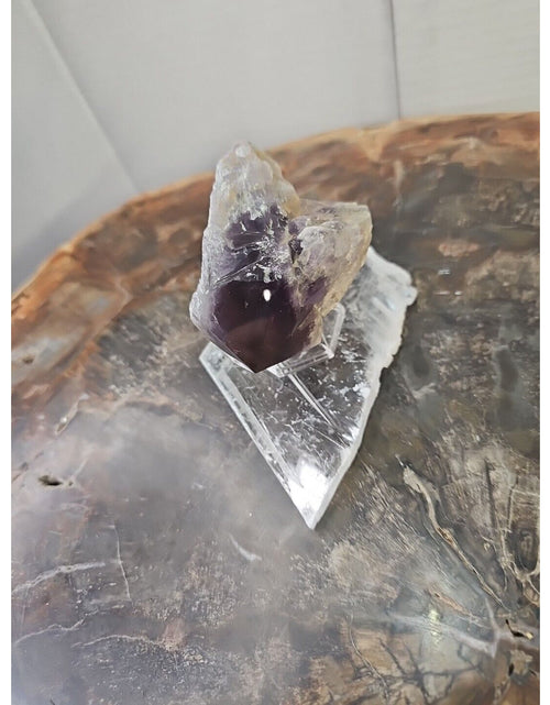 Load image into Gallery viewer, 209g Amethyst Point Crystal W/ Selenite Base Really Great Point!!
