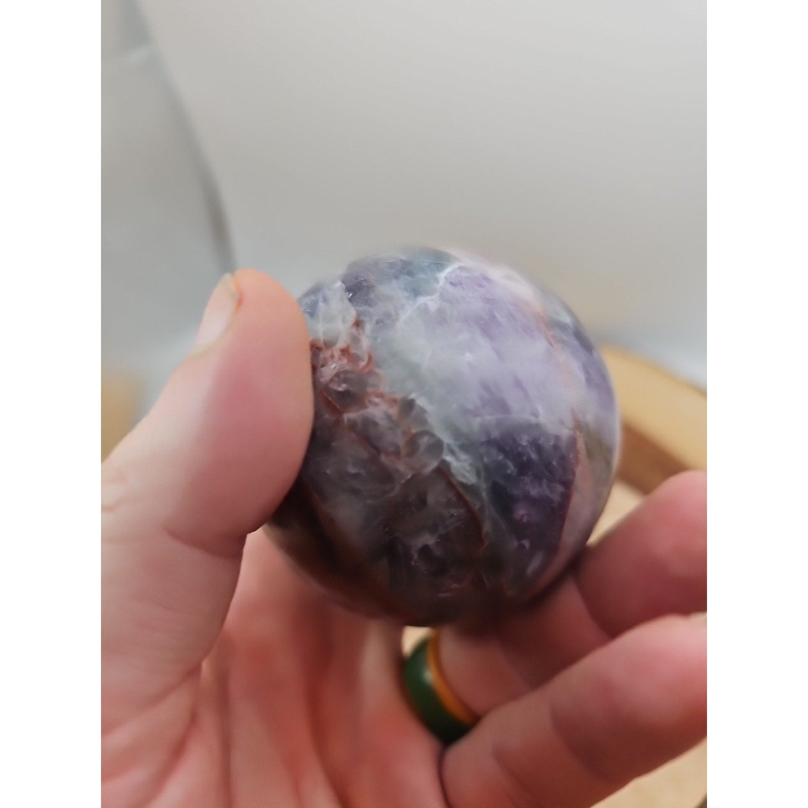 Chevron Amethyst Sphere 335gram 65mm