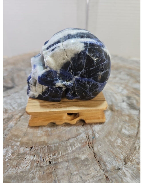 Load image into Gallery viewer, 356G Natural Blue stripe quartz hand Carved skull crystal healing
