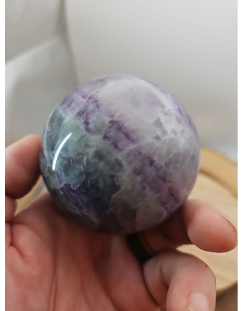 Load image into Gallery viewer, 1.09lb Natural Rainbow Fluorite Quartz Crystal Sphere Ball Polished
