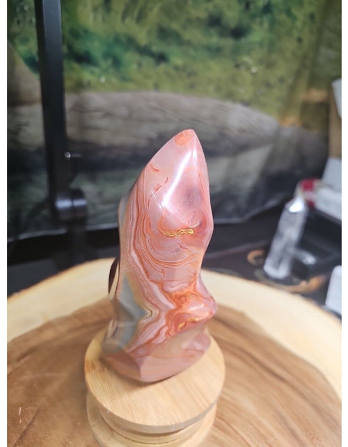Load image into Gallery viewer, 1.15LB 1Pcs Natural Polychrome Ocean Jasper Crystal Flame Point Carved Healing
