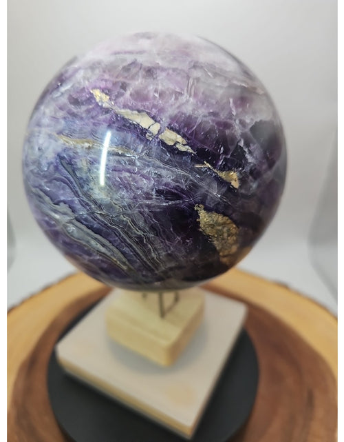 Load image into Gallery viewer, 6.4&quot; Natural Rainbow Fluorite Quartz Crystal Sphere
