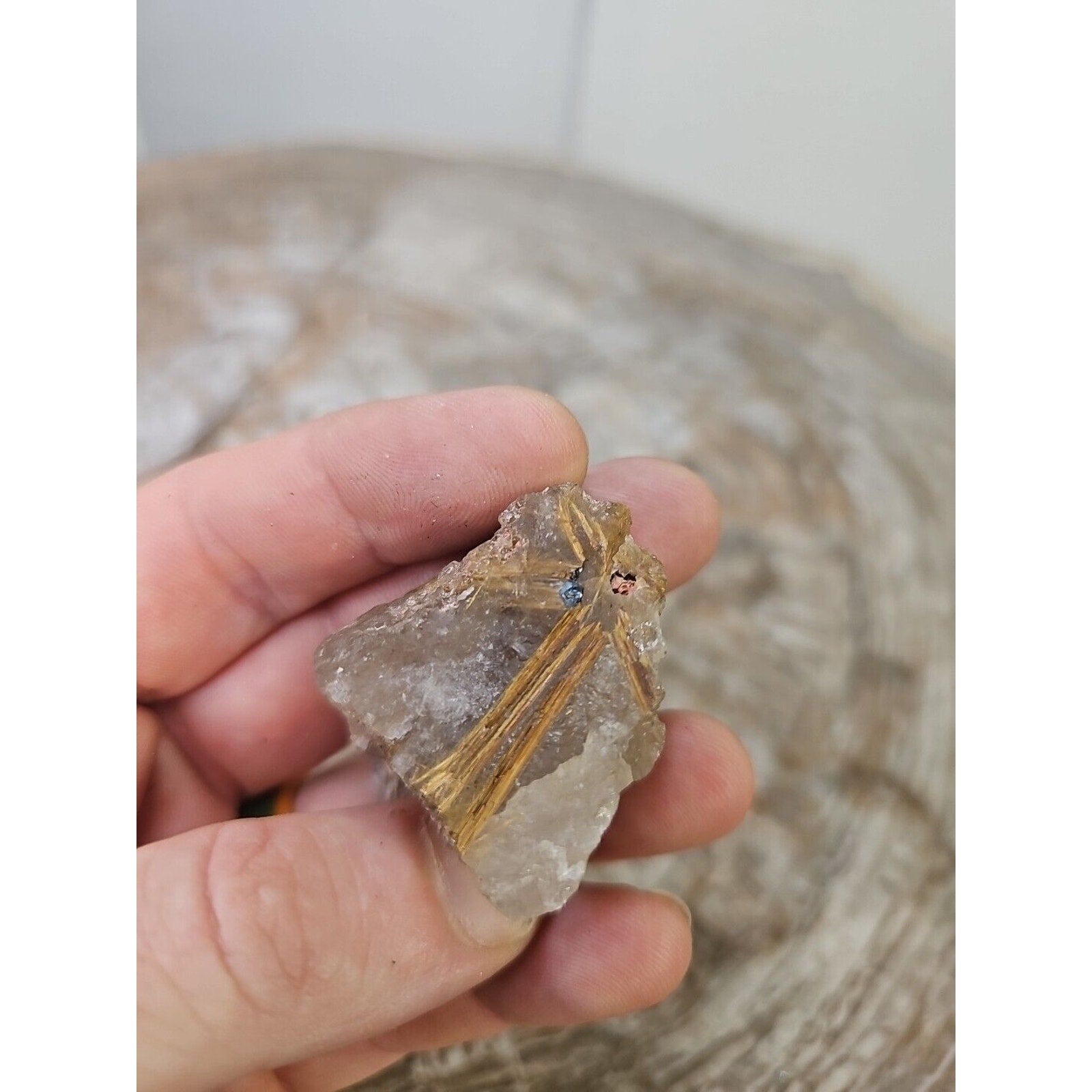 RARE NATURAL Golden Hair Rutilated Quartz Crystal Specimen