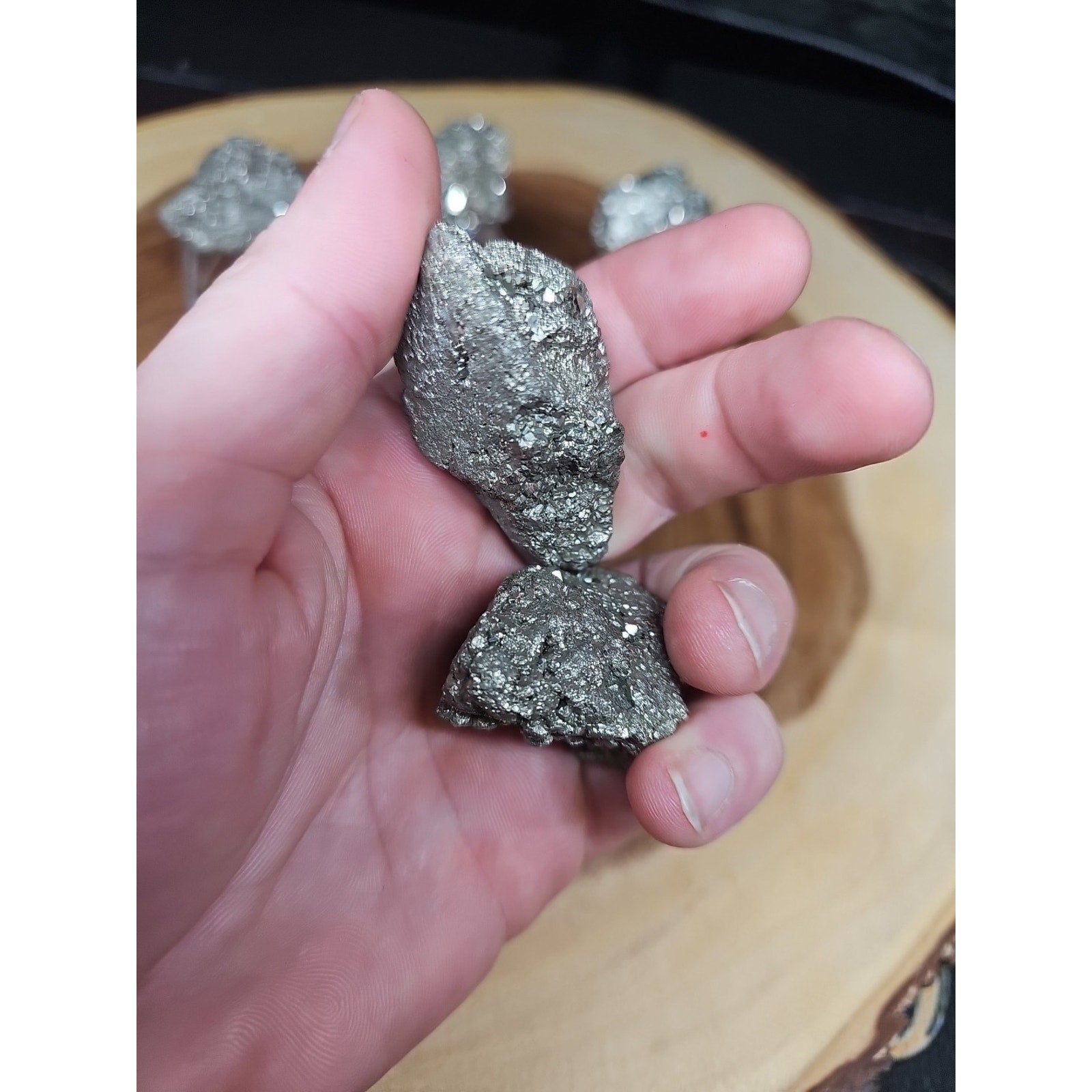 Quartz Pyrite Clusters Mineral 60-65 gr Each W/stand