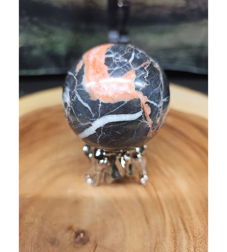 Ocean Jasper Sphere .75lbs 58mm. W/ Elephant Stand