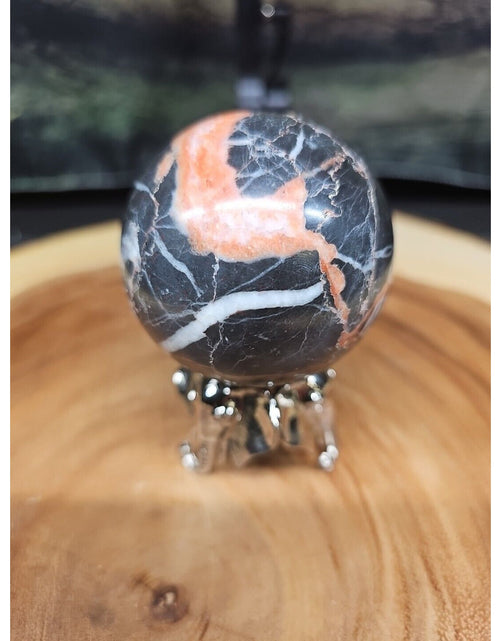 Load image into Gallery viewer, Ocean Jasper Sphere .75lbs 58mm. W/ Elephant Stand
