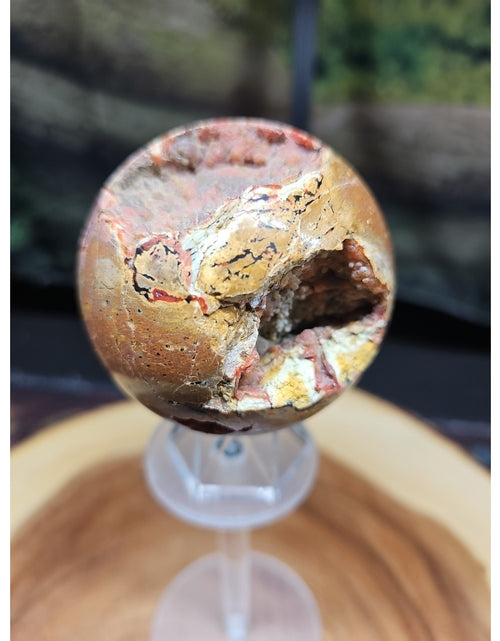 Load image into Gallery viewer, .84LB Natural Vesuvianite Agate Carnelian Crystal Geode Sphere Ball Healing
