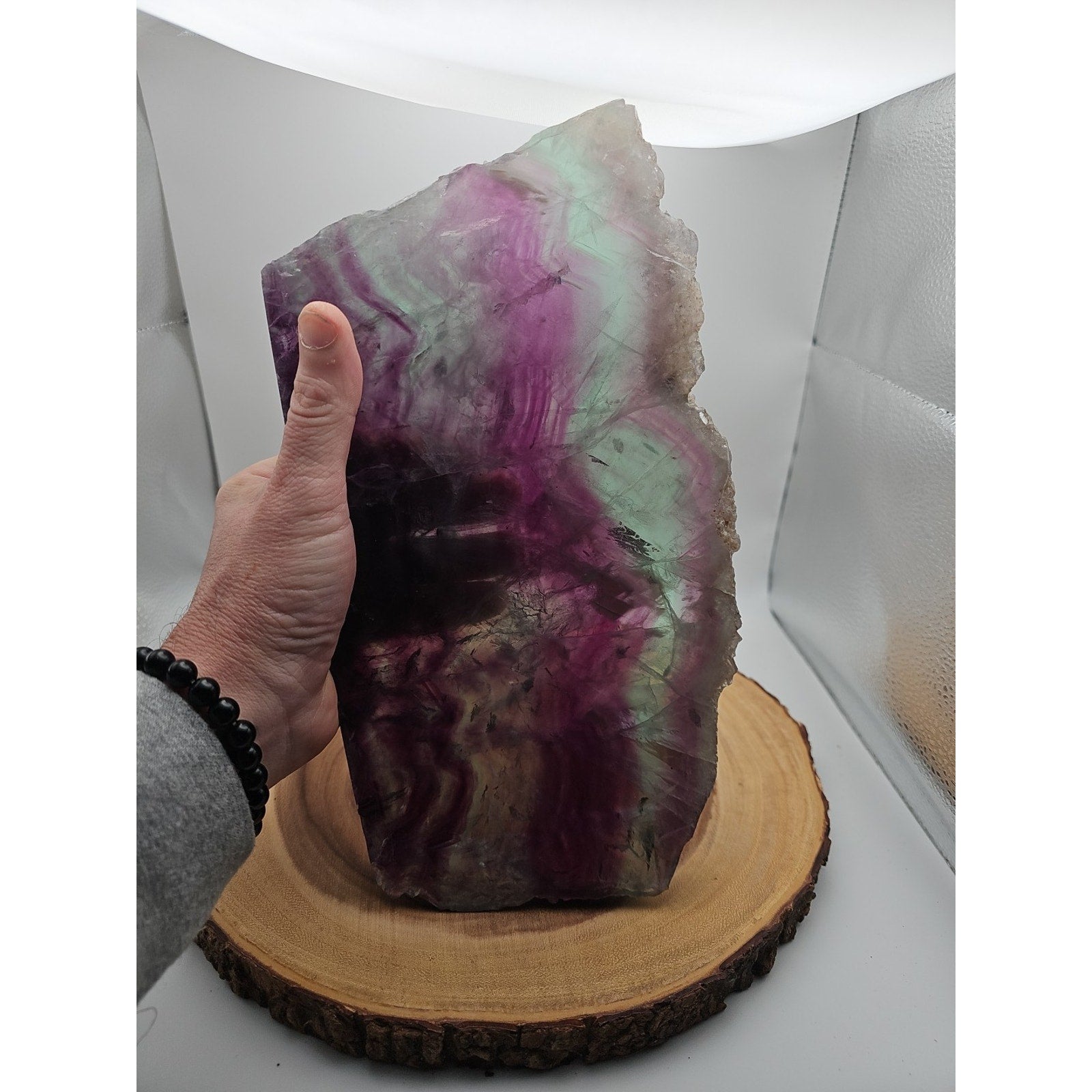 5.7LB Natural color fluorite section quartz crystalsheetlarge mineralgemstone-
